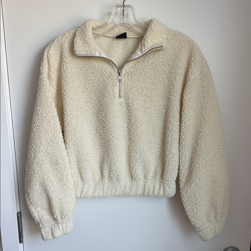 Cozy Cream Half-Zip Teddy Jacket
